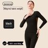 Women's Round Neck Slim Fit Thermal Underwear Set with 7A Antibacterial 100% Wool Filling - Autumn/Winter.