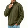 Men's Vintage Corduroy Long Sleeve Zip Up Shirt Stand Collar Casual Top