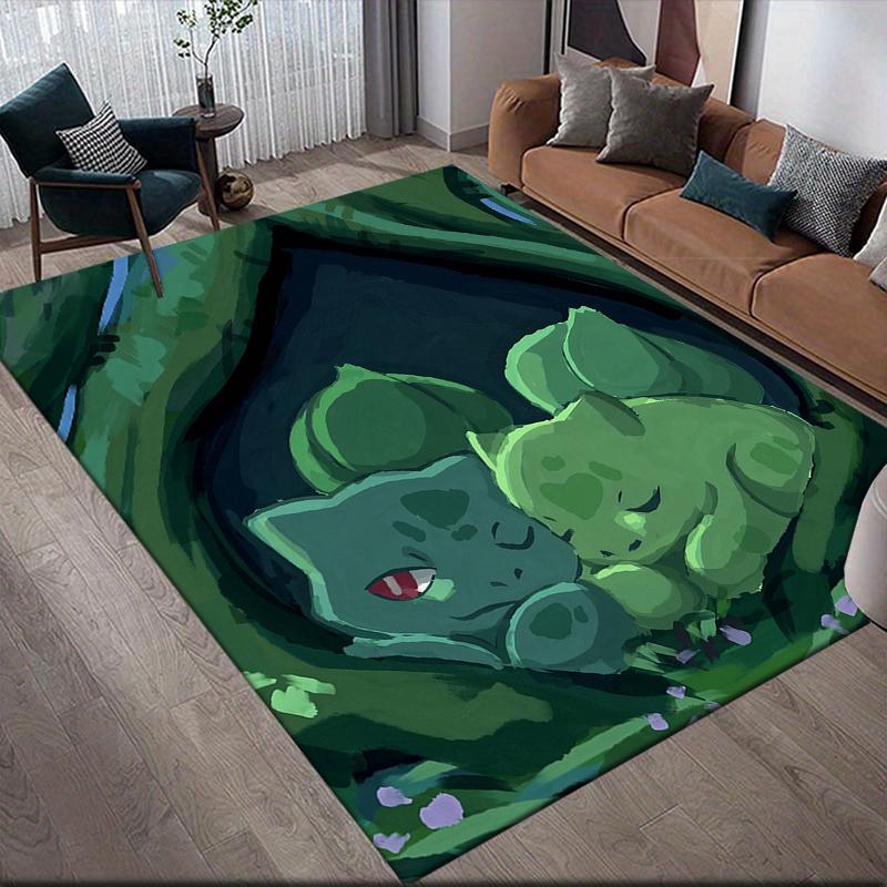 Bulbasaur Pokemon2 Square Area Rug, Non-Slip Floor Mat for Bedroom, Perfect Gift for Bulbasaur Fans