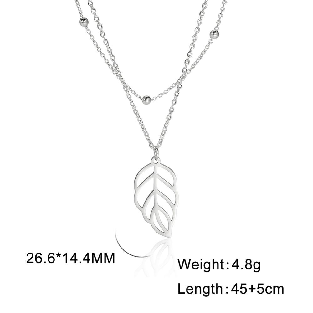 Cazador Leaf Pendant Double Chain Necklaces for Women Fashion Stainless Steel Necklaces Jewelry 2026 Birthday Gift New Wholesale