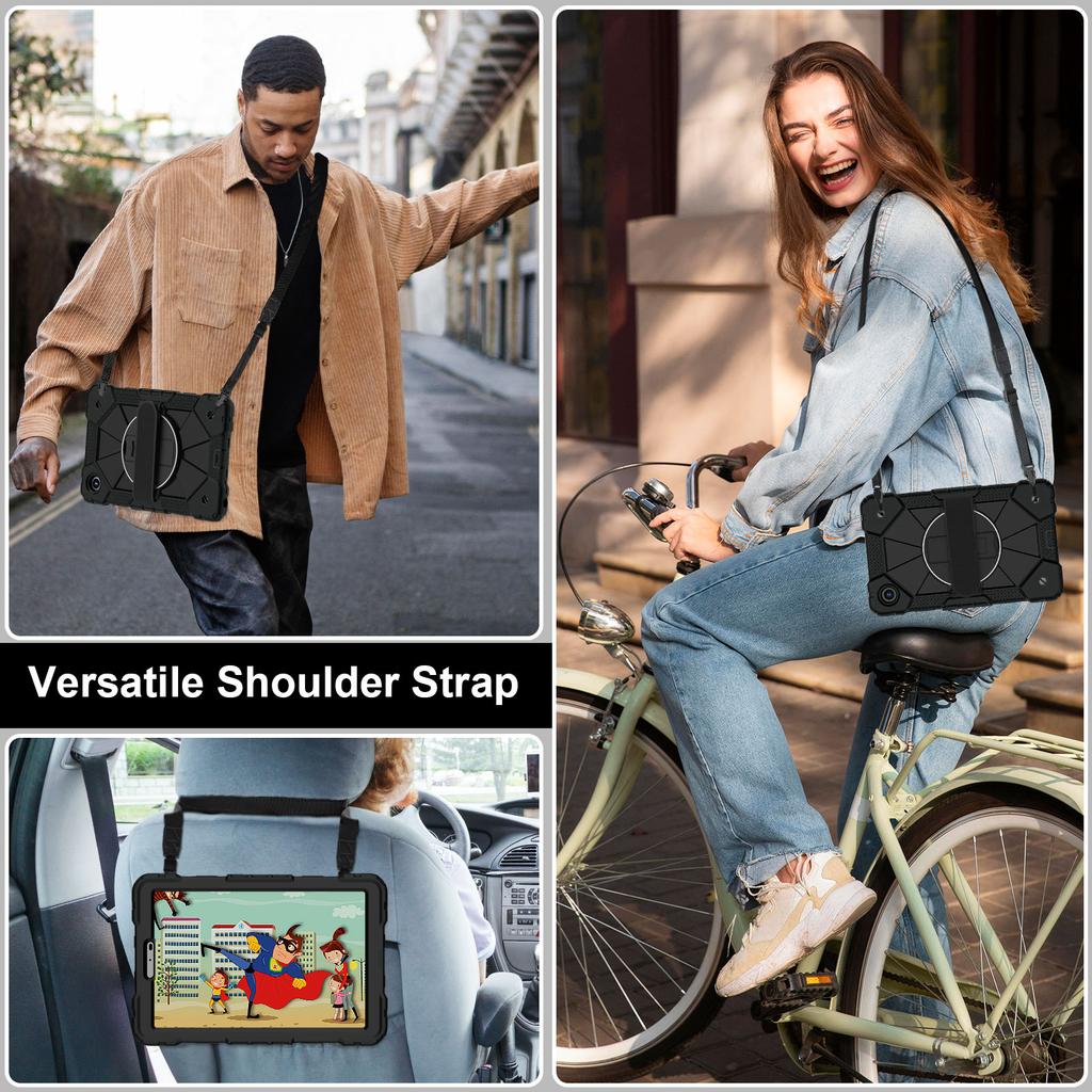 Kickstand Case For Lenovo Tab One (K9) 2025 8.7 inch Model TB305FU 360 Rotating Heavy Duty Cover With Handle Grip,Shoulder Strap