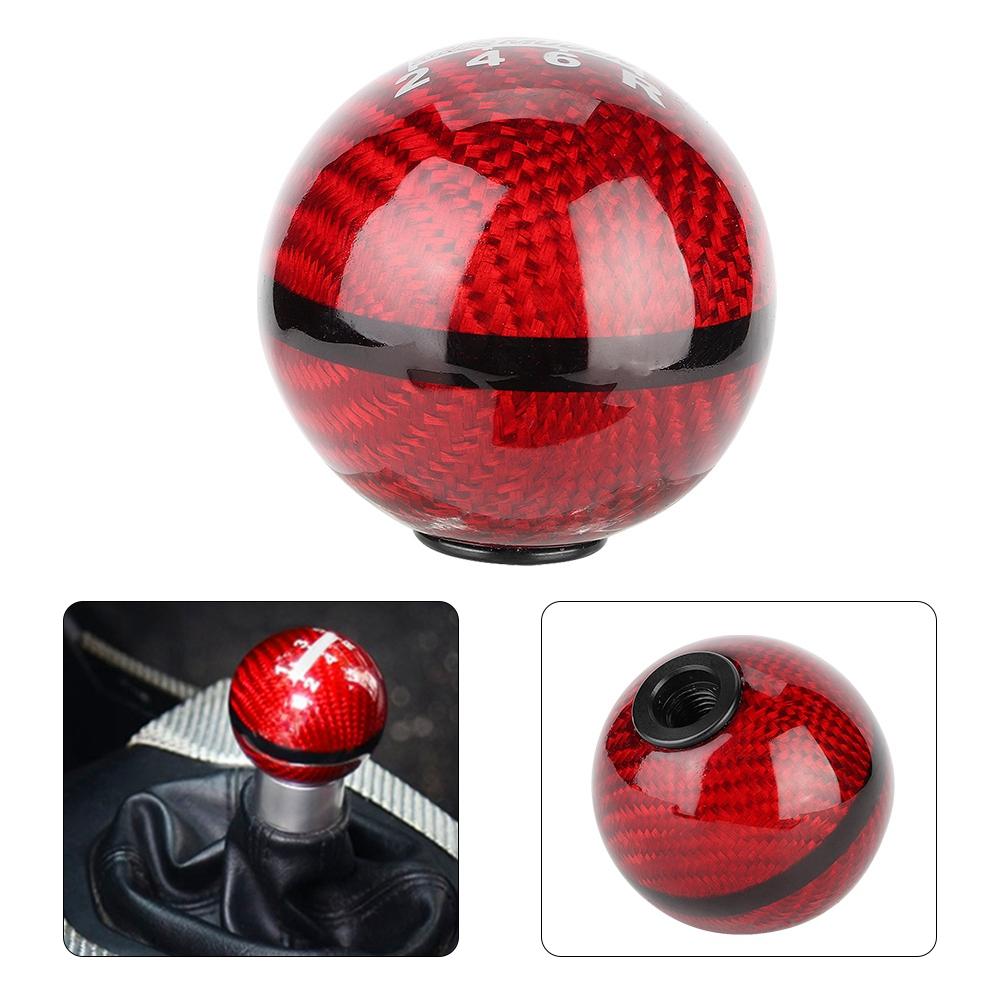 Universal Carbon Fiber 6 Speed Car Gear Shift Knob Head Shifter Lever