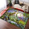 Dinosaur World 3D Rug for Kids' Playroom Jurassic AdventureCarpetwithPrehistoricCreatures Anti Slip Carpet Can Be Machine Washed