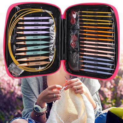 13 Pairs Interchangeable Knitting Needles Set, Different Sizes Circular Knitting Needles