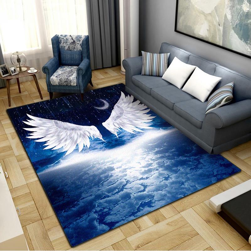 Angel Wings Carpet Rug for Living Room Bedroom Home Sofa Decoration,Kids play Non-slip Floor Mat