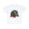 Unisex Adult Graphic T Shirt: Vibrant Red-Eyed Tree Frog In Puffy Rainbow Jacket
