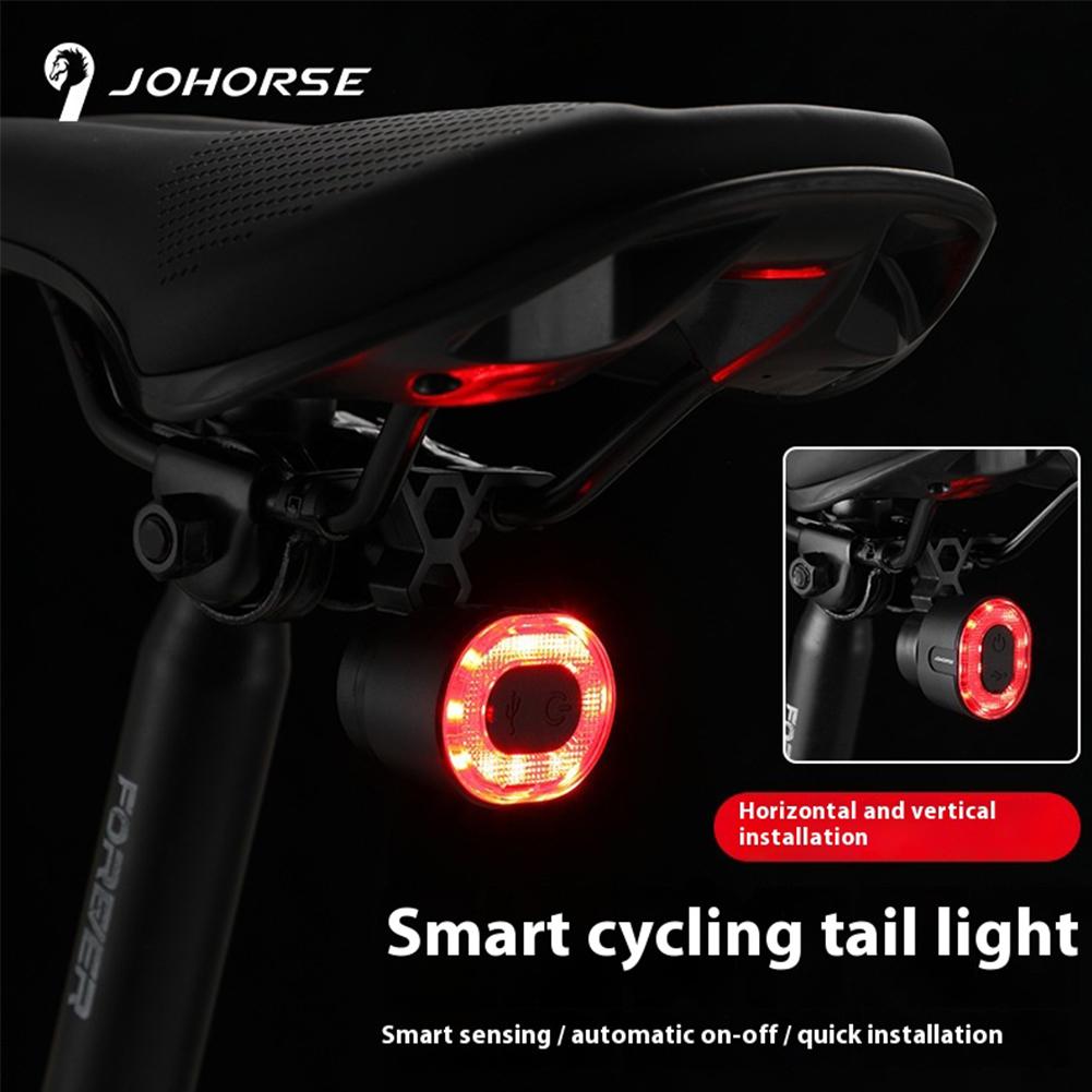 COB Smart Bicycle Rear Light Type-C Charging Auto Brake Sensing Light 4 Modes Cycling Warning Flashlight MTB Road Bike Parts