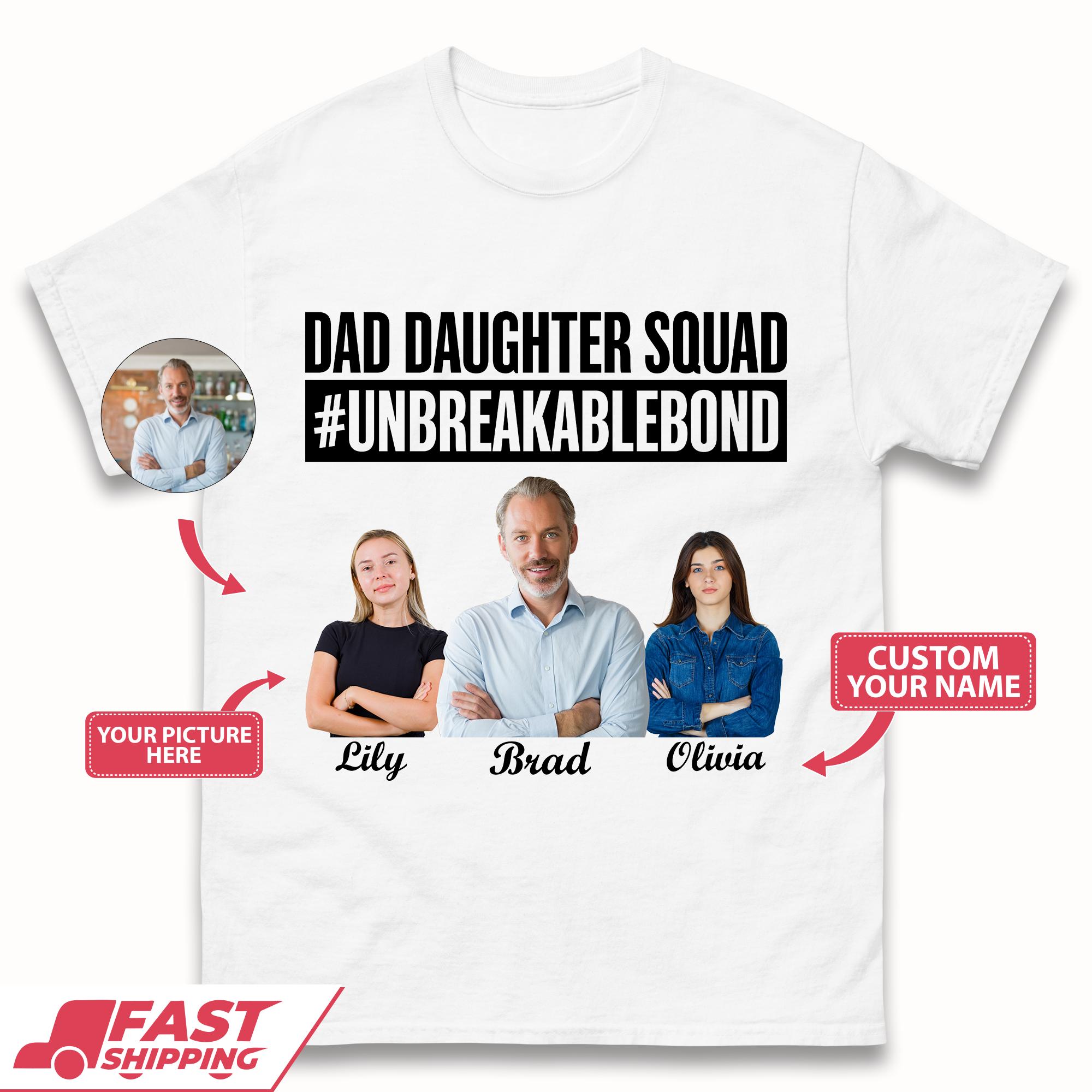 Personalised Dad Daughter Squad Mens T-Shirt Womens Tops Tees L