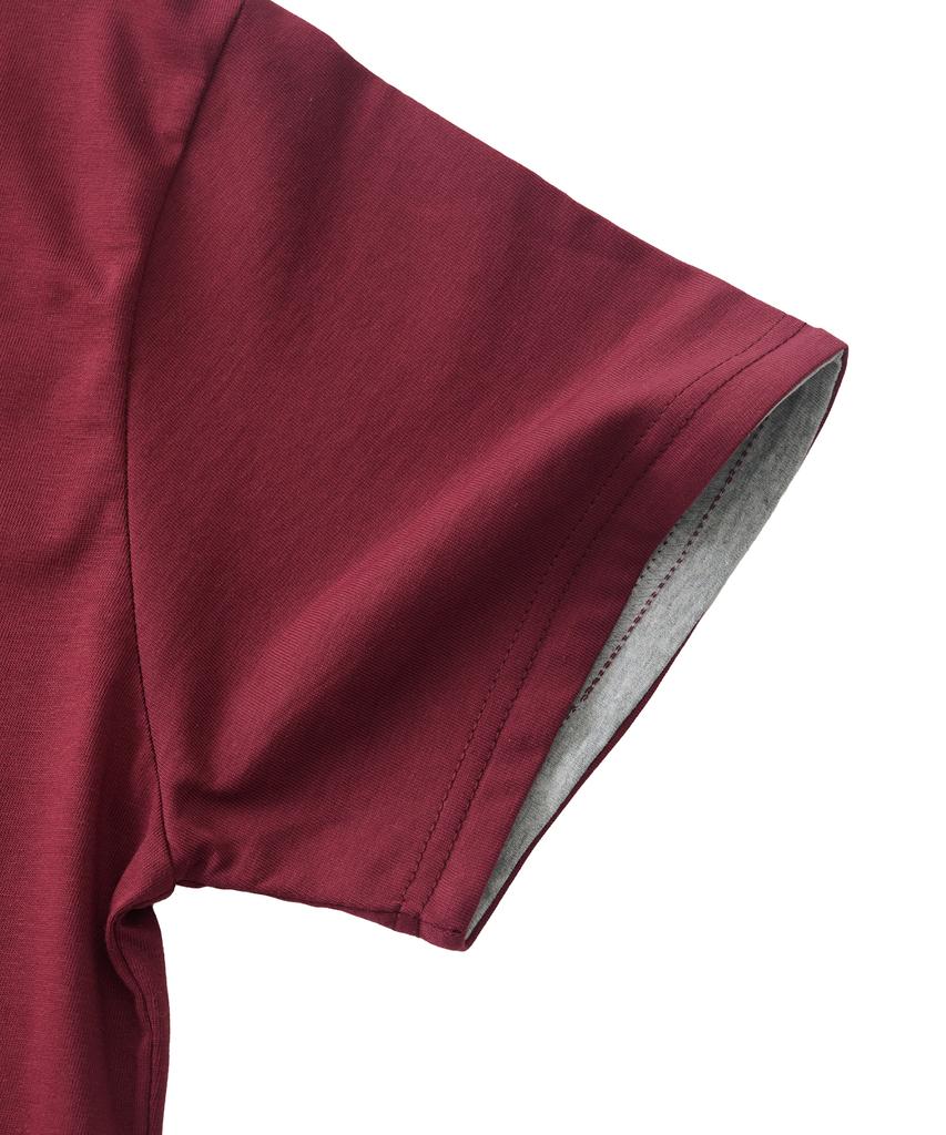 ANALOG MOOD Soft Roll-Up Short Sleeve T-Shirt (Burgundy)