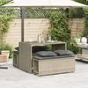 3 Piece Outdoor Dining Set with Cushions Light Grey Poly Rattan