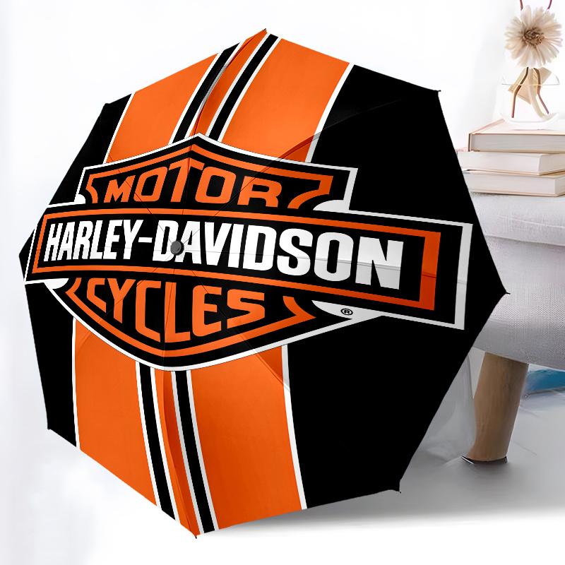 1pc Harley-Davidson Umbrella, Sun Protection, And UV Shielding. It Has Eight Sturdy Ribs for Outdoor Use And Perfect As a Holiday Gift