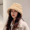 Women Thicken Flat Top Bucket Cap Lamb Wool Bucket Hat Winter Warm Hats for Unisex Men Panama Hat Outdoor Fisherman Caps Gorras
