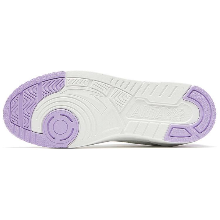 New Anta 982GZ Slip Resistant Low Top Skateboard Shoes Women's White Purple 122438010-3