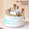 1 Stück 360° drehbarer Make-up-Pinsel-Organizer Kosmetik-Organizer 5 Fächer Make-up-Pinsel-Becher Badezimmer-Waschtisch Schreibtisch Aufbewahrungs-Halter Tasche
