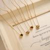 Trendy Stainless Steel Gold Color Zirconia Heart Pendant Necklaces for Women Simple Classic Chains Necklace Waterproof Zircon