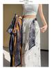 Women's Ethnic Style High-Waist Ice Silk Wide-Leg Cropped Trousers - Summer Slimming Print