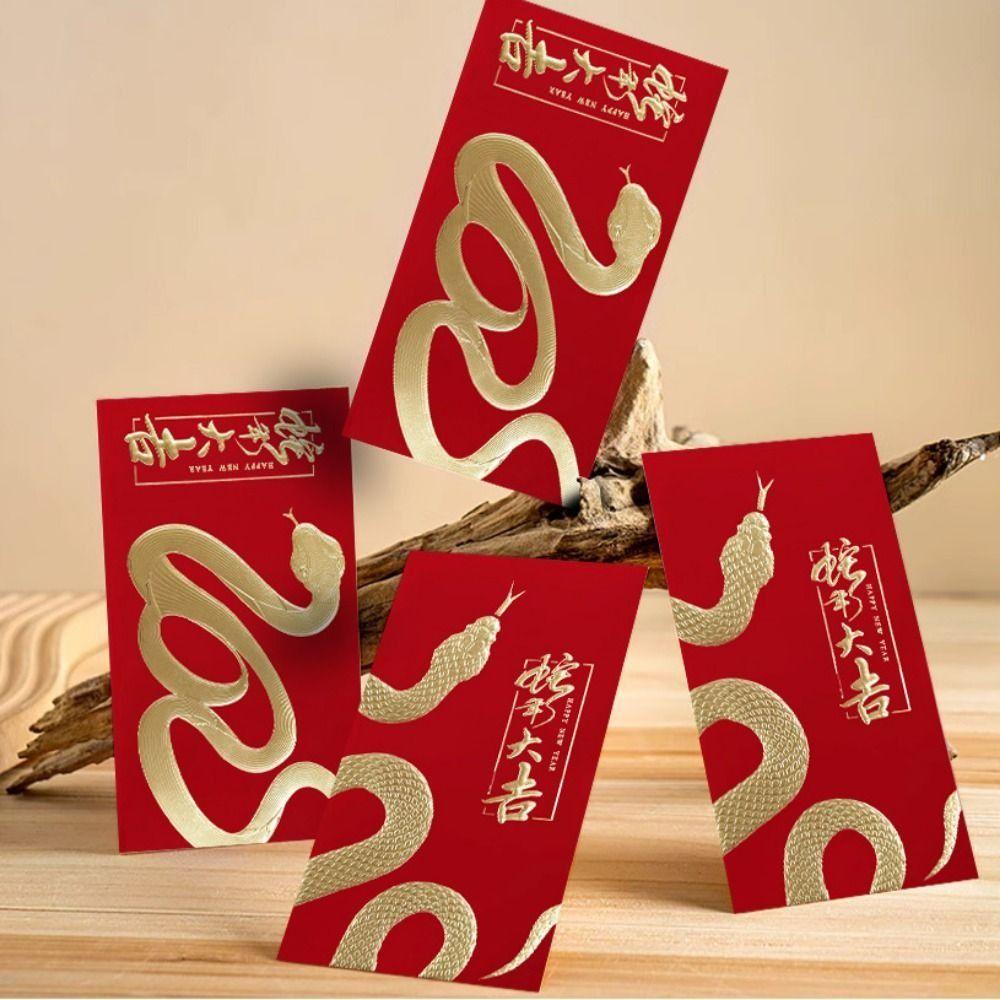 10Pcs Creative Chinese Red Envelopes Paper Money Gift Bag Good Lucky Red Packets Kids Gifts