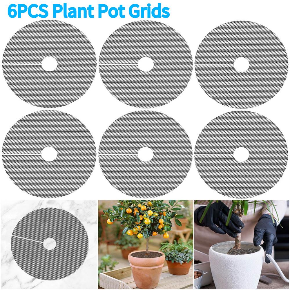 6 Pcs Plant Pot Grid Cuttable Flower Pot Soil Cover Flower Protection Grid for Outdoor Garden Plant Protection