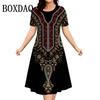 Zomerjurk Losse Bloemenprint Jurk Dames Retro Grote Maten Zomerjurk Casual Mode Elegante Dames Jurken met Korte Mouwen 8XL 9XL
