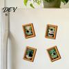 Halloween Refrigerator Magnets Black Cat Wooden Magnet, Theme Decorative Miniature Art Wall Magnetic Decal, for Kitchen Cabinets And Whiteboards Decor
