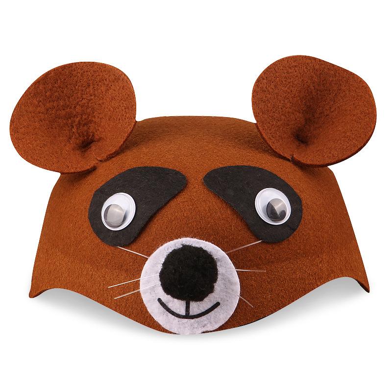 Cartoon Animal Party Kids Hat Children's Day Stage Performance Props Zoo Carnival Felt Hat Zodiac Rabbit Mouse Headdress