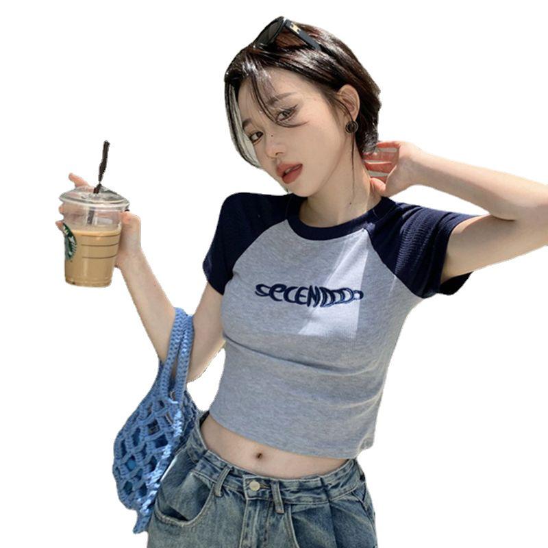 Retro American Slim Fit Summer Short Sleeve T-Shirt for Women