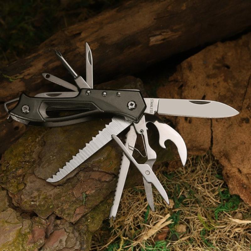 1PC Multi-Functional Pocket Knife,Outdoor Camp Multi-Tool,Bottle Opener,Portable Folding Knife Scissor Saw Military Pocket Knife
