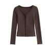 New Korean Style V-Neck Slim Fit Candy Color Long Sleeve Cardigan Jacket