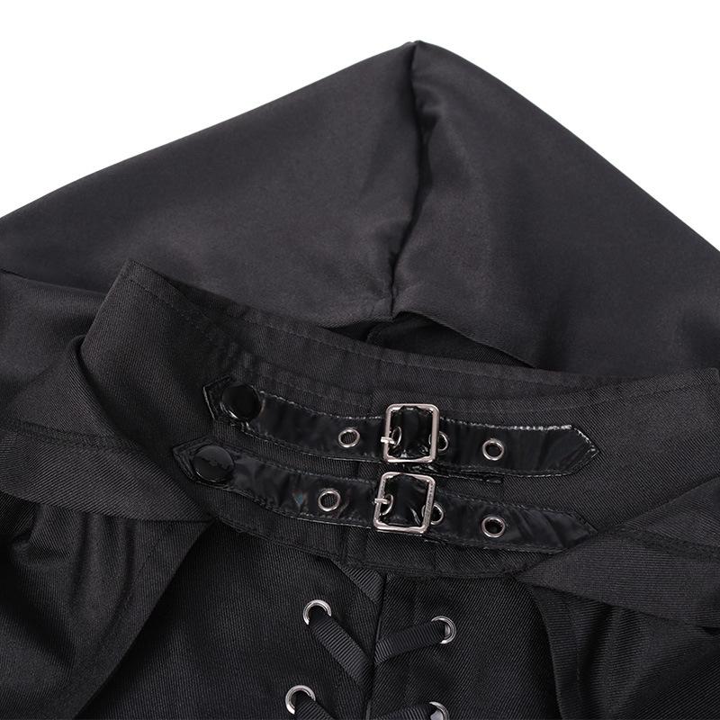 Halloween Gothic Mittelalterlicher Kapuzen-Trenchcoat