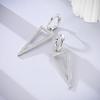 925 Sterling Silver Shining Zircon Earring Sparkling Simple Bow Irregular Curve Hoop Earring Fashion Jewelry Gifts for Women Men
