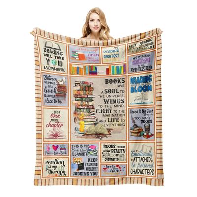 Book Lovers Gift Blanket Book Club Theme Blanket for Book Lovers Holiday Gift