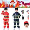 Kid's Fireman Uniform Costume Set For Kindergarten Role Play