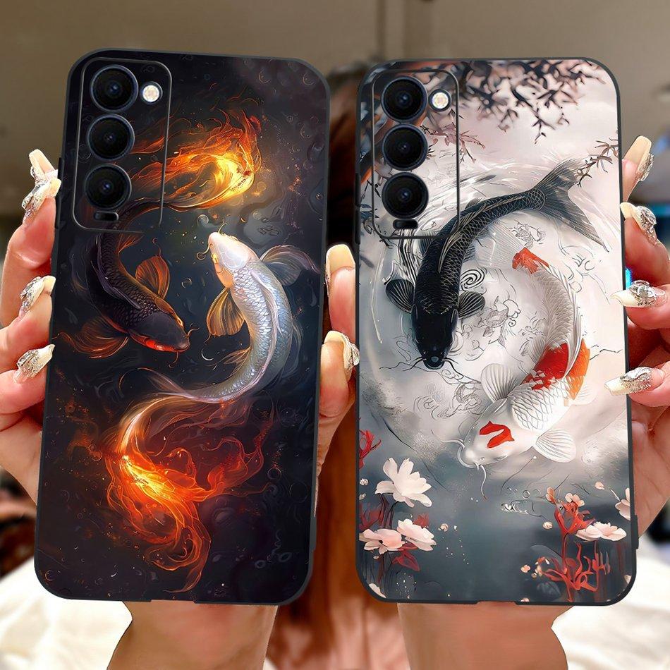Für Tecno Camon 18 18P 18T Cooles Drachen-Tiger-Bemaltes Handyhülle Für Tecno Camon18 P 18 18T Weiche Silikon-TPU-Hüllen