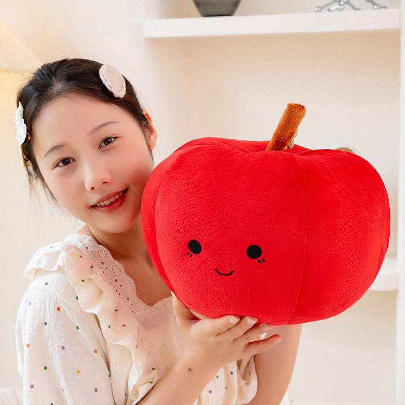 Cartoon Fruit Red Apple Throw Pillow Plush Toy Doll Big Apple Doll Home Pillow Girl Doll