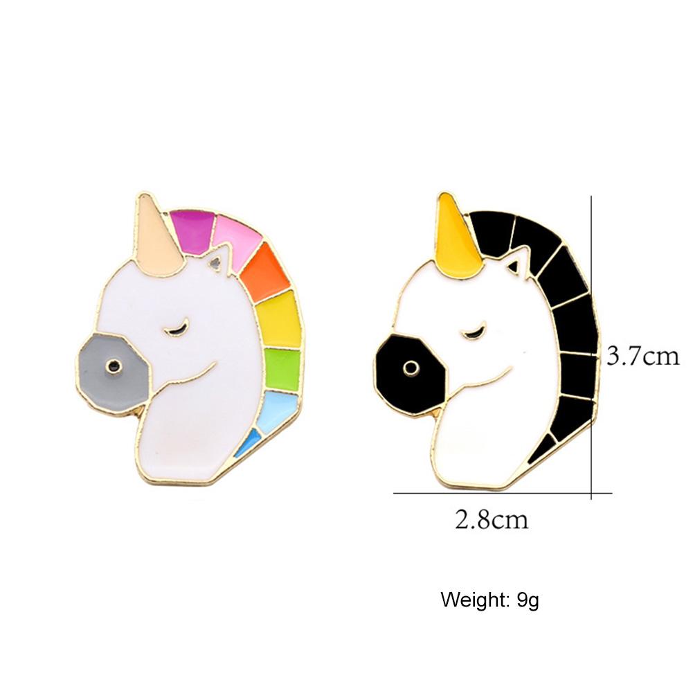 Unisex Cute Cartoon Brooches Elegant Cartoon Animal Horse Head Breastpin Birthday Xmas Gift