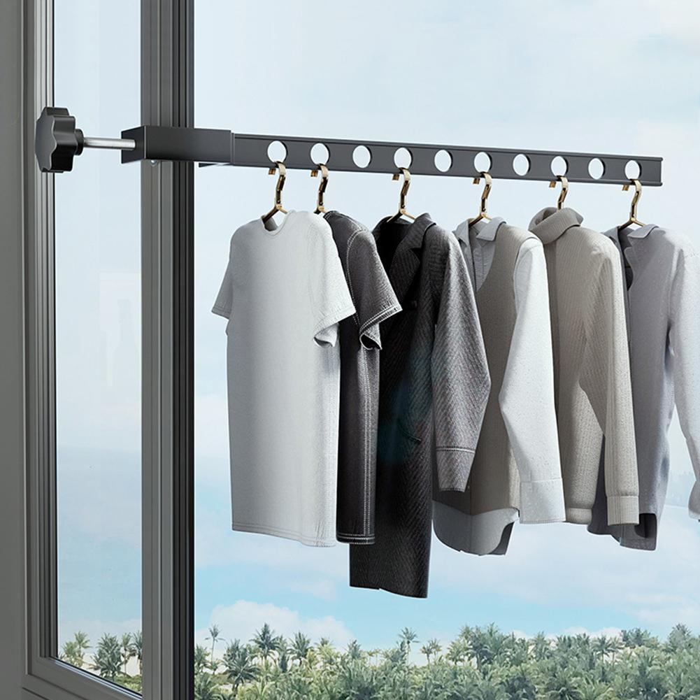 Wall Mounted Space Saver Drying Rack,Outdoor Travel Portable Hanger for Clothes,Aluminum Cloth Racks for Balcony Bathroom Closet