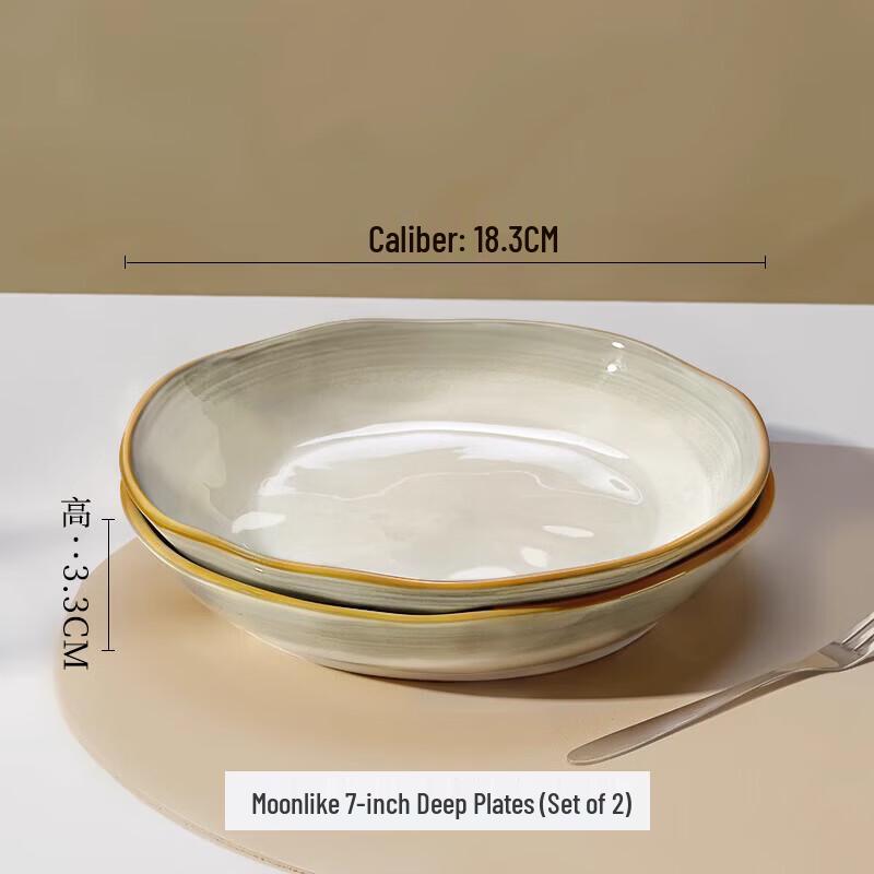 777 Modern Ceramic Underglaze 7-inch Dinner Plates (Set of 2)