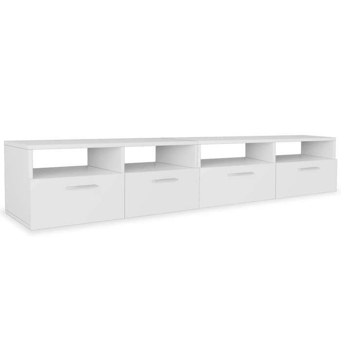 VidaXL Meuble TV 2 pcs Aggloméré 95 x 35 x 36 cm Blanc