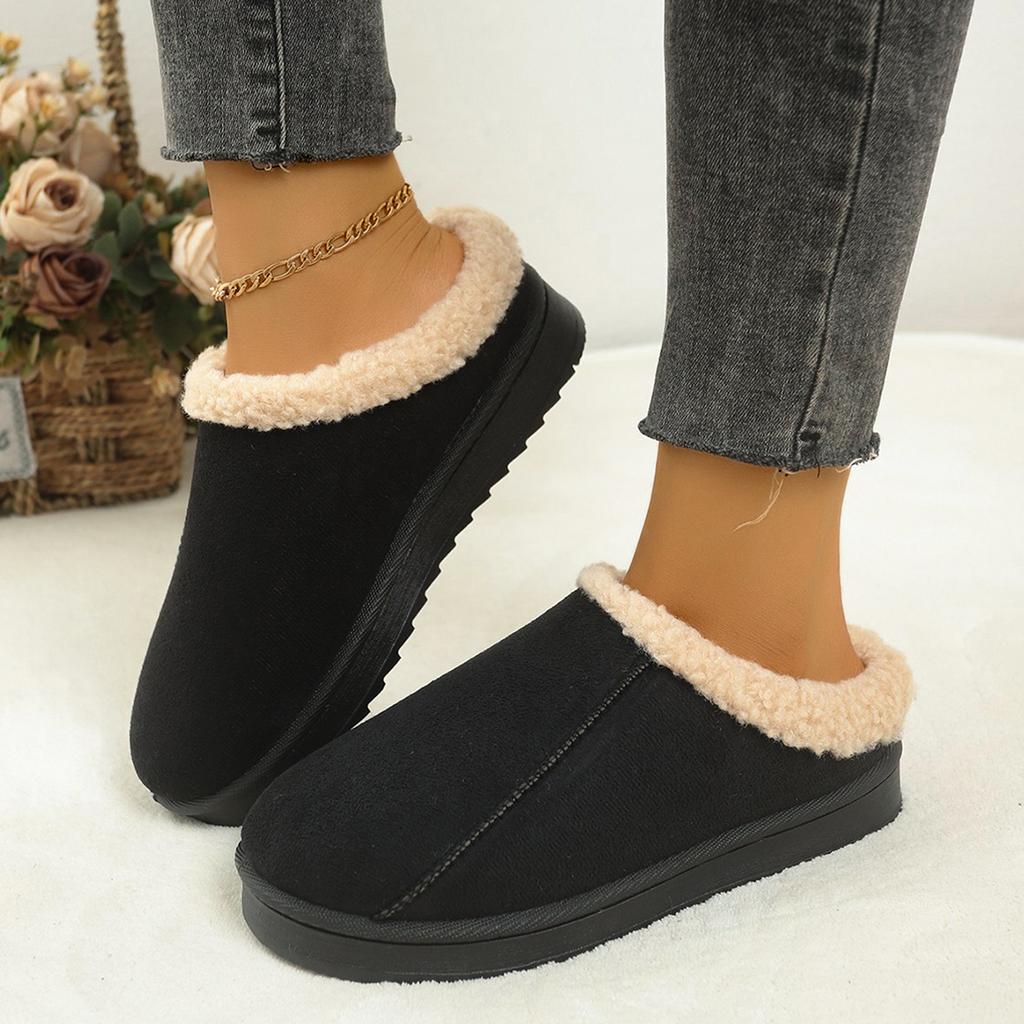 Home Soft Plush Slippers Women Home Cotton Shoes Woman Winter Thick Bottom Non-Slip Slippers Plus Size Warm Couple Slides Women