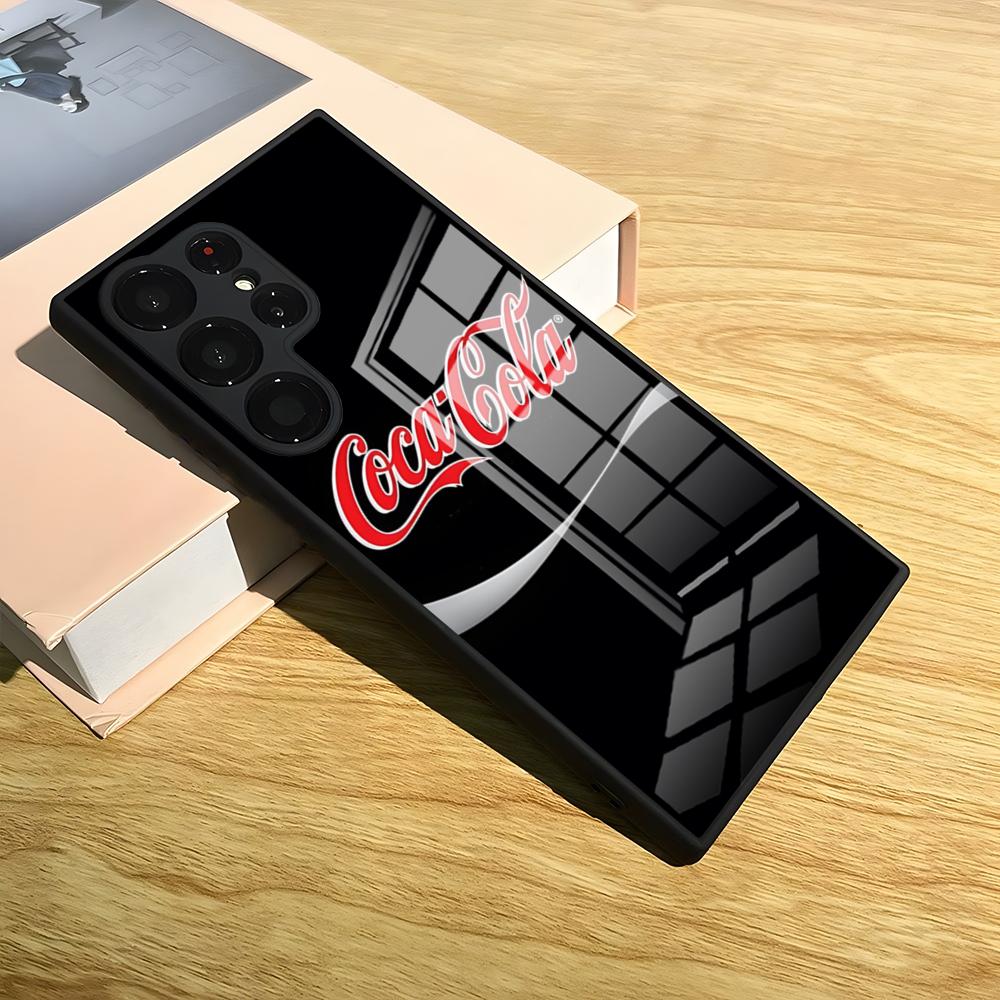 

Чехол для телефона C-Coca-Fashion Cola для S25 Ultra Samsung S26 S24 Fe S22 S20 S23 21 Plus A54 A34 A53 A16 Стеклянная крышка Samsung s22ultra