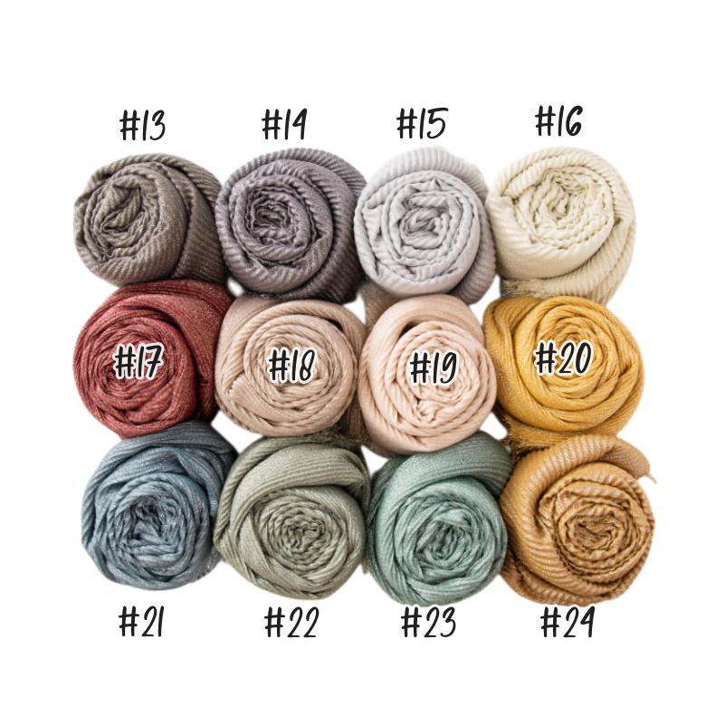 Fashion Wrinkle Plain Soft Shawl Funcy Shimmer Shiny Hijab Scarf Gold Silver Threads Headscarf Bangladeshi Cotton Shawl