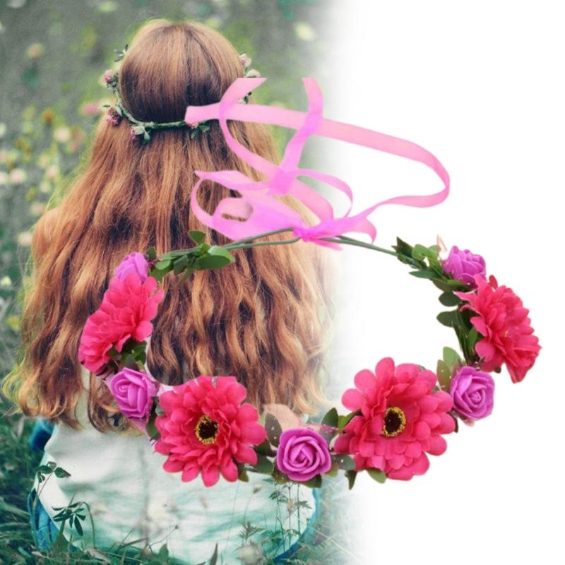 Blumenkränze Krone Haarkranz Blumenstirnbänder Braut Blumenkrone Hochzeit