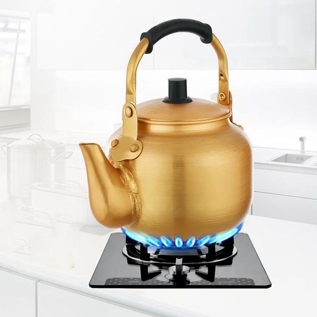 Gold Water Kettle Stovetop Tea Pot Ergonomic Handle Coffee Pot Multifunction Tea Kettle Gas Stove Kettle for Hiking Kitchen