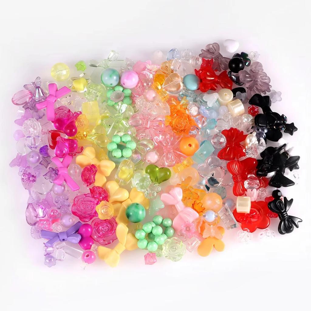 30g/bag Fun Mixing Style Candy Color Transparent Acrylic Beads DIY Handmade Pen Bracelet Jewelry Making Phone Chain Accessories