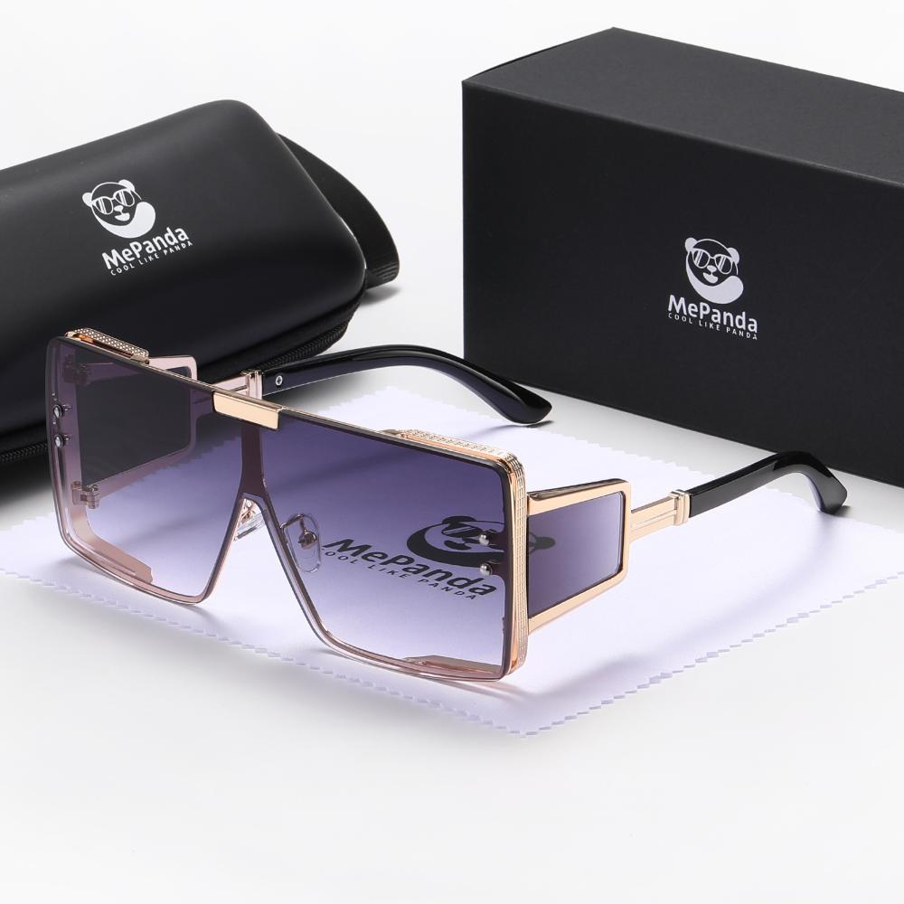 MePanda Unisex Large Square Frame Metal Outdoor Travel Fashion sunglasses,UV400
