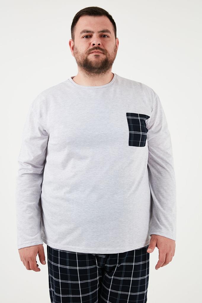 Men's Plus Size Plus Size Pajama Set Cotton Regular Fit Plus Size Pajama Set Men's Pajama Set