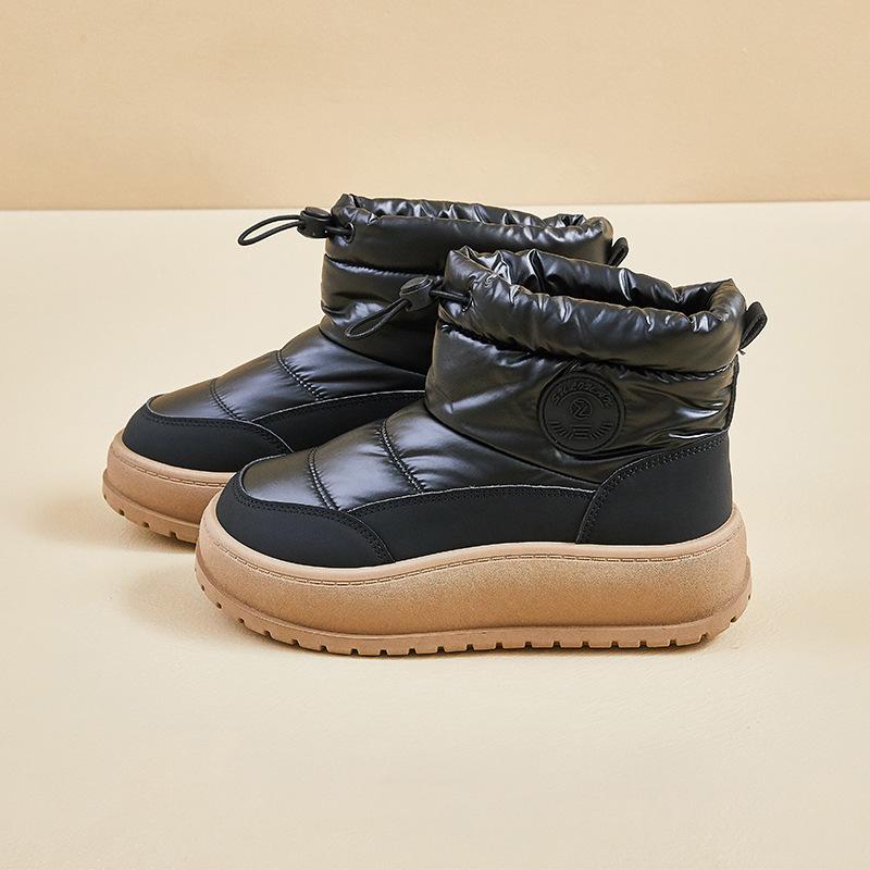 

Флисовые высокие зимние ботинки для женщин, новые студенческие, теплые, повседневные, увеличивающие рост, хлопковые туфли K 40 чёрный