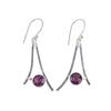 Amethyst Gemstone 925 Sterling Silver Jewelry Handmade Earrings 1.45" For Gift EE-66-7