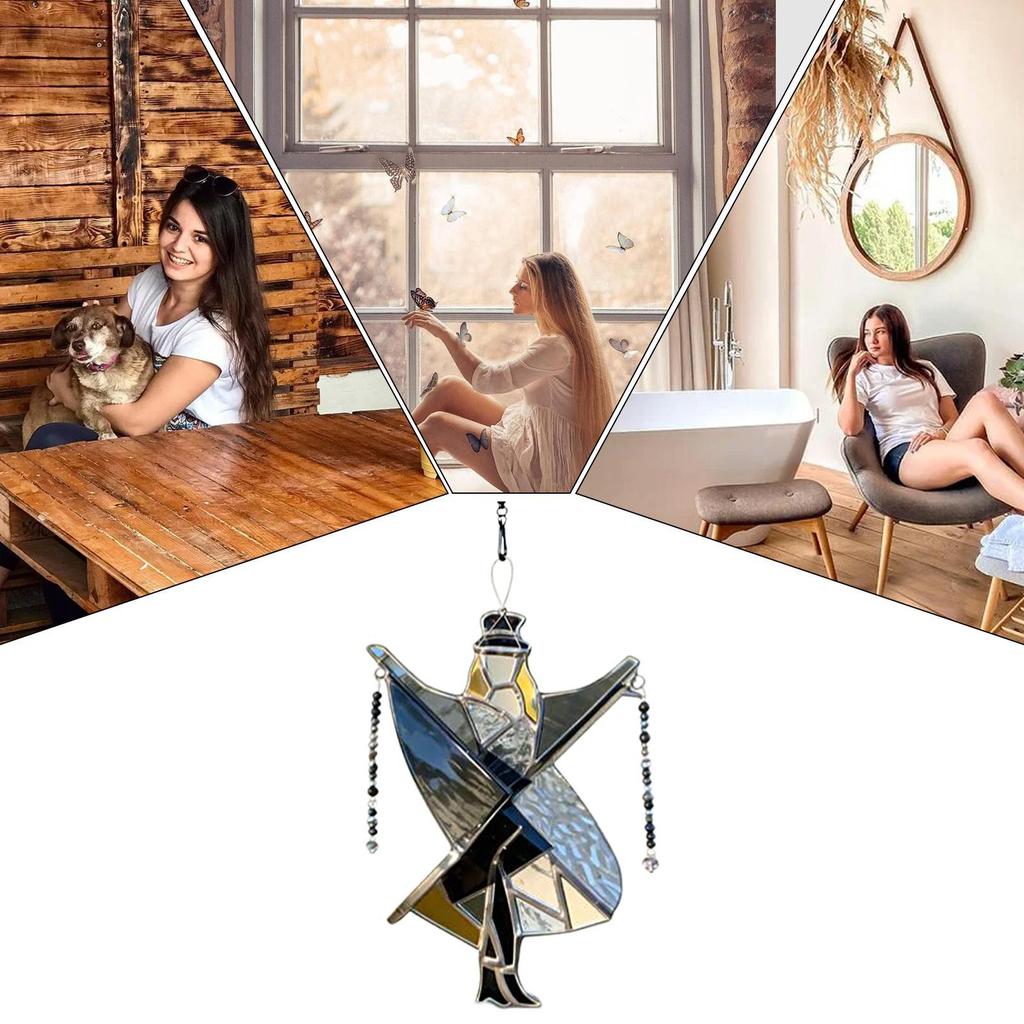 Wind Spinners Outdoor Handmade Stained Wall Art Wind Spinner Colorful Wall Decor for Indoor Outdoor Living Room Garden Office