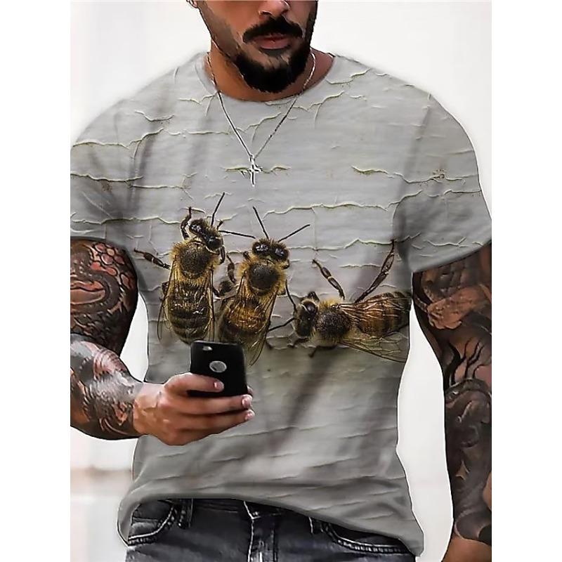Men's Unisex Bee Graphic Prints Shirt T Shirt Tee Short Sleeve T Shirt 3D Print Crew